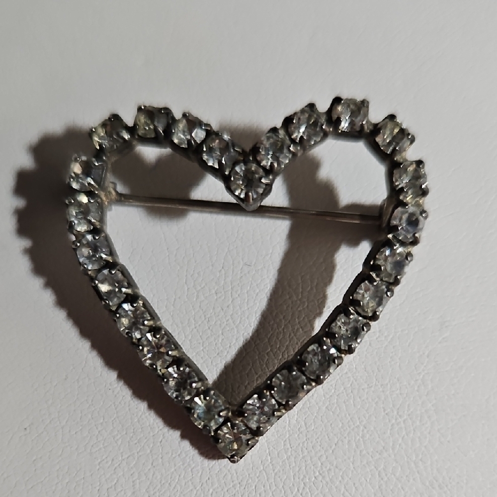 Vintage Silver Heart Brooch